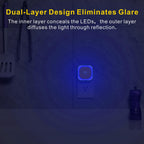 YUNLEX 2 Pack Plug in Night Light with Motion Sensor & Dusk to Dawn Sensor, 3 Sensor Modes, Blue Night Lights Plug into Wall, Dimmable Nightlight for Bathroom, Bedroom, Indoor