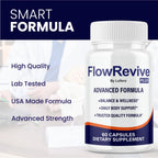 Flow Revive Capsules, FlowRevive Pills Advanced Premium Prostate Supplement Health Support Formula Vitamins For Men Urinary Function, Comfort, Flow & Balance Natural Ingredients Capsulas (60 capsules)