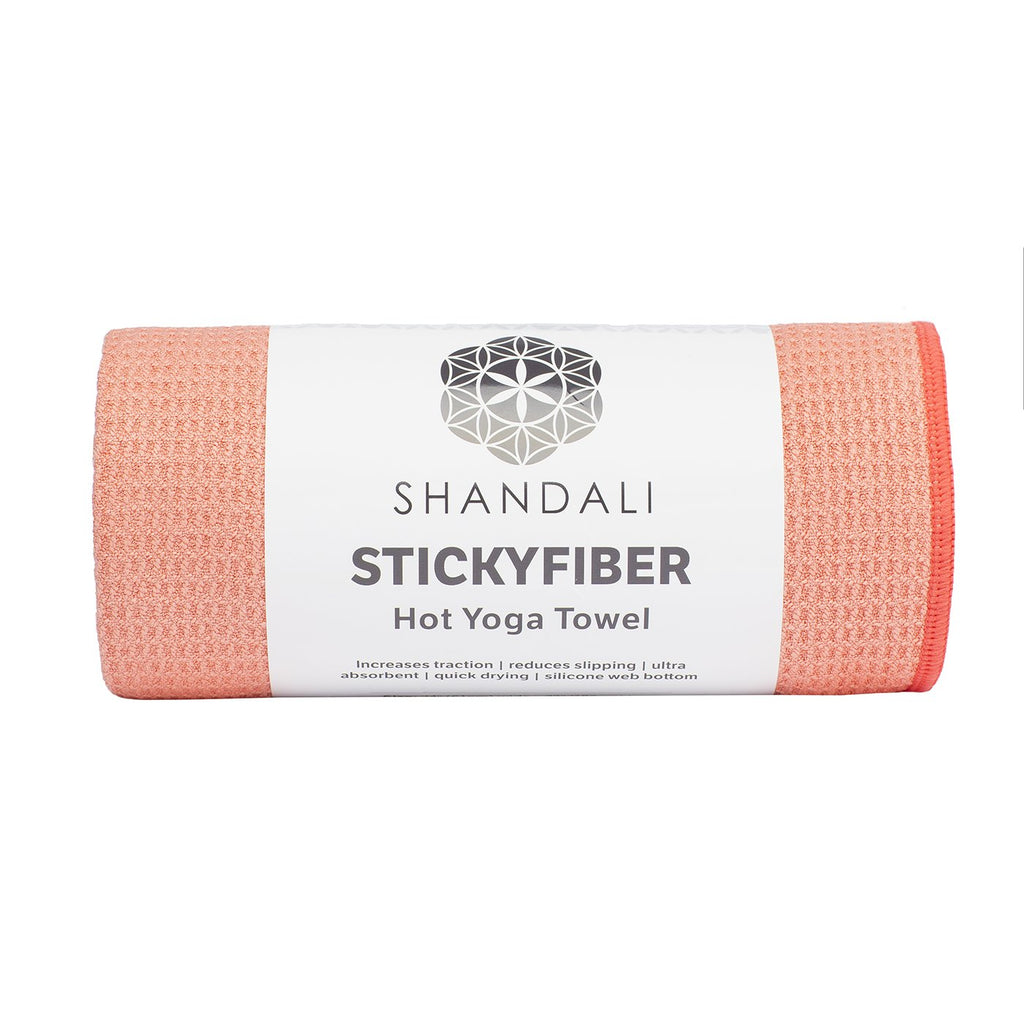 Shandali Hot Yoga Towel - Stickyfiber Yoga Towel - Mat-Sized, Silicone Backed, Microfiber, Super Absorbent, Anti-Slip, 24" x 72" - Bikram Yoga - Exercise, Fitness, Pilates, and Yoga Gear