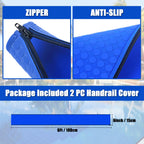 Pool Handrail Covers with Zippers 4 6 8 10 Ft Inground Swimming Pools Hand Rail Cover, Anti-Slip Cool Touch Heat Resistant, Blue, Non Slip Swim Pool Railing Ladder Stair Handle Grip (6 Feet 2 Pcs)