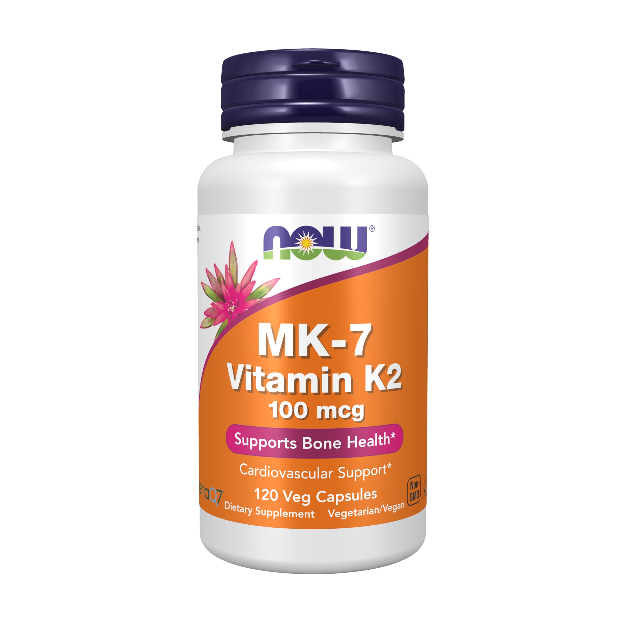 NOW Foods Supplements, MK-7 Vitamin K-2 100 mcg, Cardiovascular Support*, Supports Bone Health*, 120 Veg Capsules