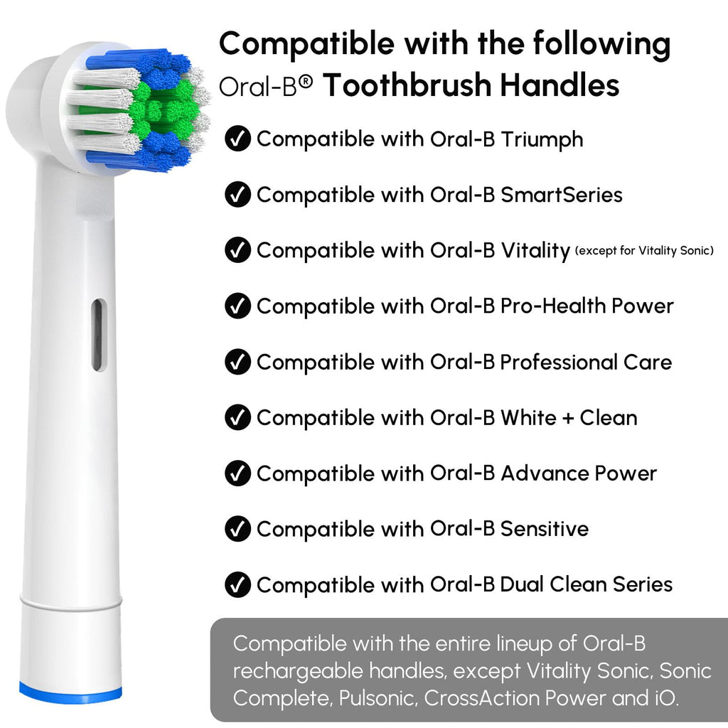Replacement Toothbrush Heads Compatible with Oral-B Braun, 4 Pcs Professional Electric Toothbrush Heads Brush Heads for Oral B Replacement Heads Refill Pro 500/1000/1500/3000/3757/5000/7000/7500/8000