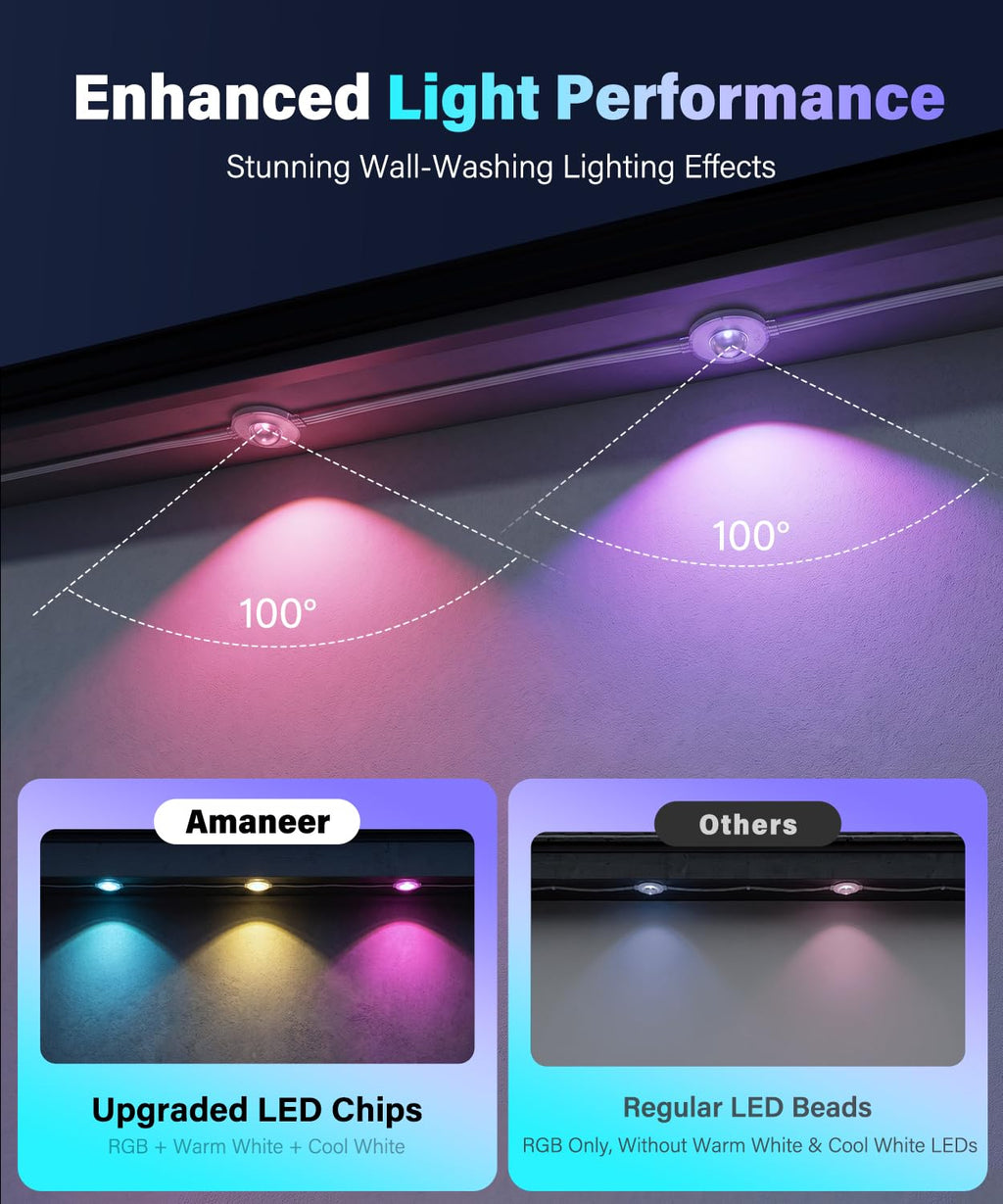 AMANEER Permanent Outdoor Lights for House, 200ft RGB Christmas LED Light