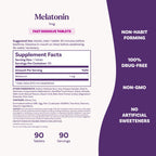 Natrol Fast Dissolve Melatonin 1 mg, Supplements for Restful Sleep, Sleep Support for Adults, 200 Strawberry-Flavored Melatonin Tablets, Up to a 200 Day Supply (Pack of 12)