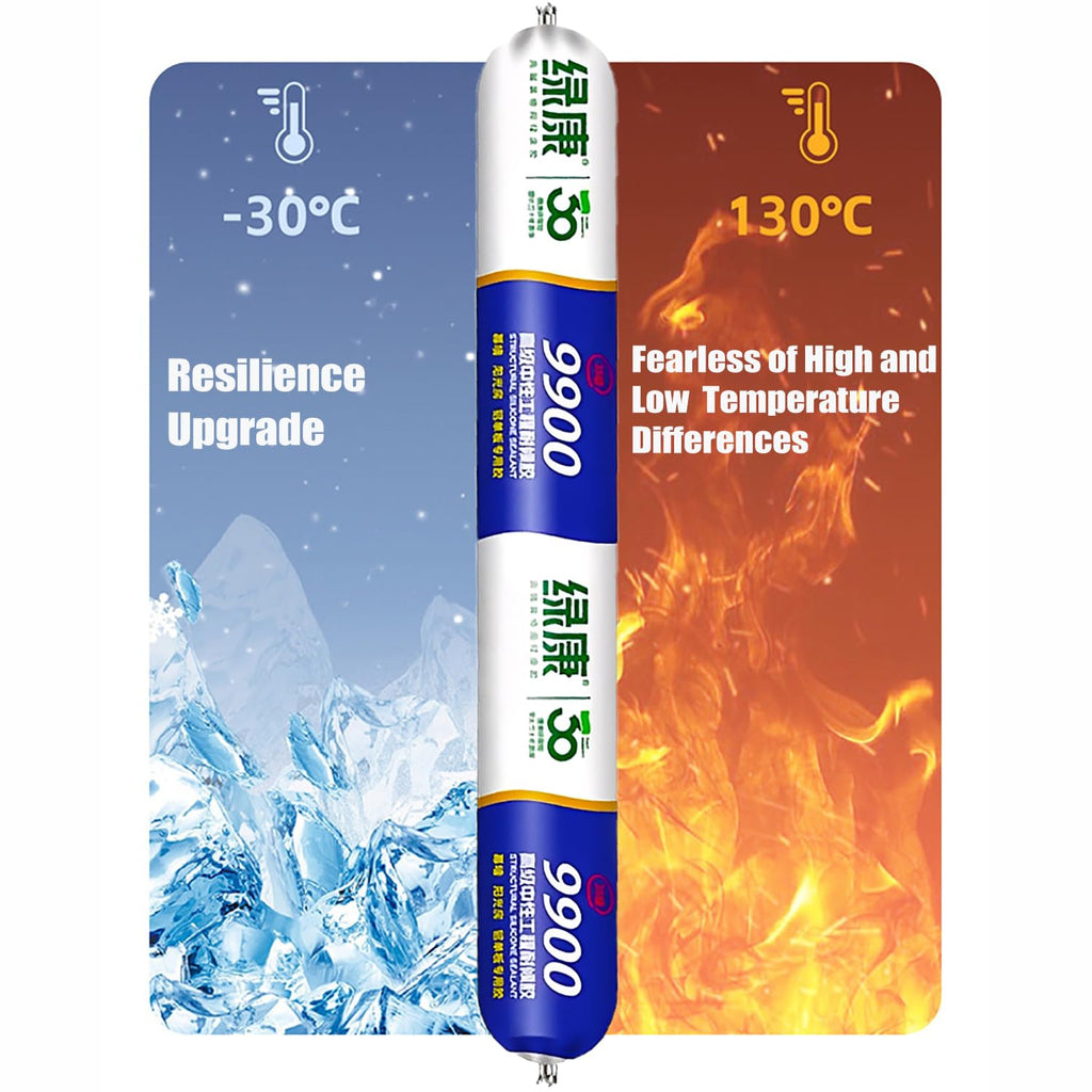 9900 Sealant Waterproof, Silicon Waterproof Sealant, Permanent Solution for Roof & Wall Cracks, Outdoor Water Proof Exterior Sealants Heat Resistant, Tear and Stretch Resistance (White,1Pc)