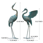 Oritty 33-37 Inch Metal Crane Garden Statue Décor for Yard Patio Lawn Pool