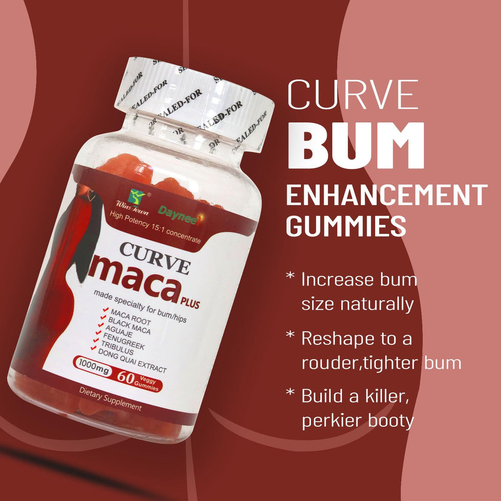 Wins Town Maca Plus Gummies, Glute Boost for Women, 60 Ct