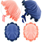Jiuguva 4 Pieces UV Protection Tanning Face Cover Face Tanning Mask Hair Cap Protective Hair Bonnet for Women Salon, 5.91 x 4.33 Inches(Blue, Pink)