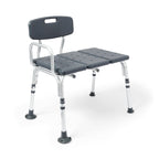 Medline Tub Transfer Bench and Shower Chair with Microban Antimicrobial Protection, Adjustable Shower Bench and Bath Seat for Seniors and Elderly, 350 lb. Weight Capacity, Gray