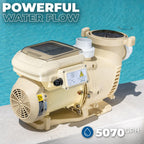 XtremepowerUS 2HP SuperFlow Variable Speed Swimming Pool Pump 230V, InGround 7,860 GPH 1.5" 2" Fitting Adapter, Self Priming Compatible EC-342001 Max 2.2HP