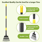 Rake for Leaves, Heavy Duty Small Leaf Rakes for Lawns & Yard with 60” Length 8.5” Width 11 Metal Tines, Lightweight Gardening Rake for Women Men Kids for Shrub,Grass,Mulch