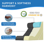 Ahpmeoa 3PCS Wedge Pillow Set for After Surgery, Back Pillow for Bed Sitting up, 10-in-1 Foam Wedge Pillow for Acid Reflux & Back Pain Relief, Post Surgery Pillow for GERD & Snoring, Plush Grey