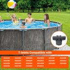 Lomens 12427 T-Joint Fits for Intex 15ft 16ft 18ft 20ft 24ft Above Round Ultra Frame Pool 12427A Leg & Beam T-Joint Replacement Part