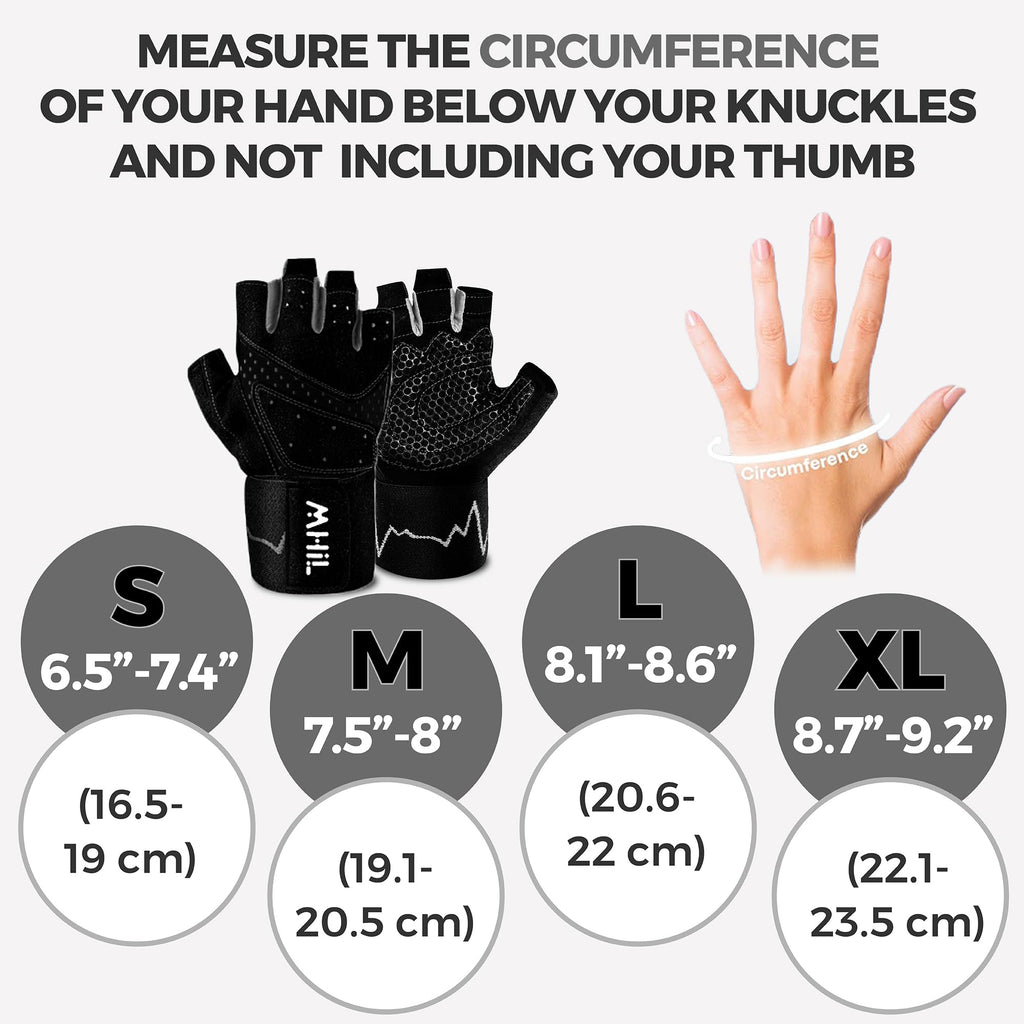 MhIL Workout Gloves for Women ��� Breathable Gym Gloves for Women with Palm Protection and Enhanced Grip ��� Padded Weight Lifting Glove for Womens with Wrist Wraps Support Weightlifting Exercise Cycling