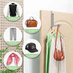 BAKON Over The Door Hanger Folding Clothes Drying Rack, Folding Hanging Coat Rack for Indoor Laundry Room Compact Small Space Foldable Portable Clothing Hanger Hook Collapsible-4 Pack (Gray)