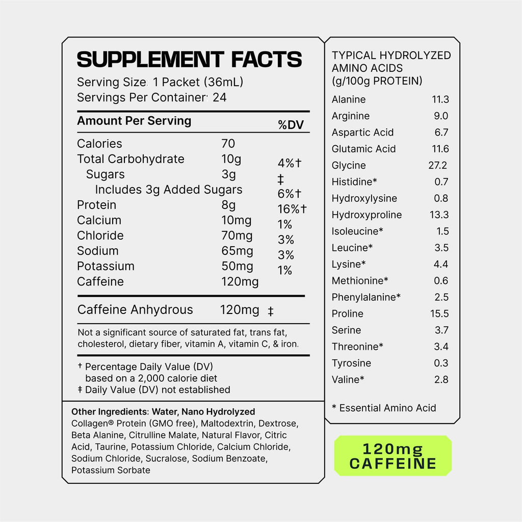 Frog Fuel Power Energized Complete Protein Shot, 15g, Nano Hydrolyzed & Grass Fed, 80mg Caffeine, Gluten Free, Fat & Sugar Free, 22 Amino Acids, 0 Carbs, Berry, 1 oz Packets, 24 Pack