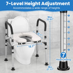 Toilet Seat Riser for Seniors, Raised Toilet Seat with Handles - FSA/HSA Eligible, Adjustable Height & Width, Supports 400 lbs - Universal Fit for Elderly, Handicap, Post-Surgery & Pregnancy