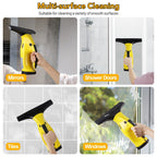 Rechargeable Window Vac, Electric Window Vacuum Squeegee, with 11 in. and 6.7 in. Squeegee Blades, Cordless Window Vacuum Cleaner Set for Cleaning Windows, Shower Doors, Mirrors, Tiles