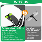 LILISPAI 67'' Window Squeegee Cleaner Tool with Extension Pole, 2-in-1 Squeegee for Window Cleaning Kit with Scrubber and Rotating Head, 2 Blade 2 Scrubber for Indoor & Outdoor High Windows