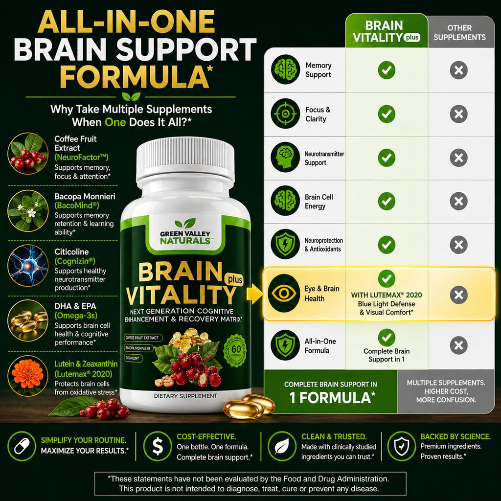 Green Valley Naturals Brain Vitality Plus™ Brain Health Supplement