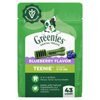 Greenies Teenie Natural Dental Dog Treats, Blueberry Flavor, 43 Count