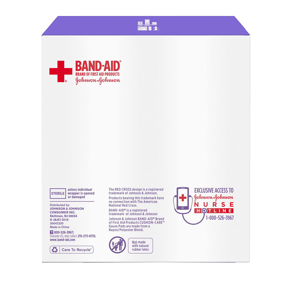 BAND-AID Brand Cushion-Care Gauze Pads, Large Size, 4 in x 4 in, 25 Count