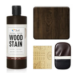 DWIL Water Based Wood Stain - Multiple Finishes, Fast Drying, Indoor and Outdoor Furniture, Wood Paneling, Cabinets and More, Low Odor ＆ Non-Toxic (8.5oz Black Walnut)-with Tools