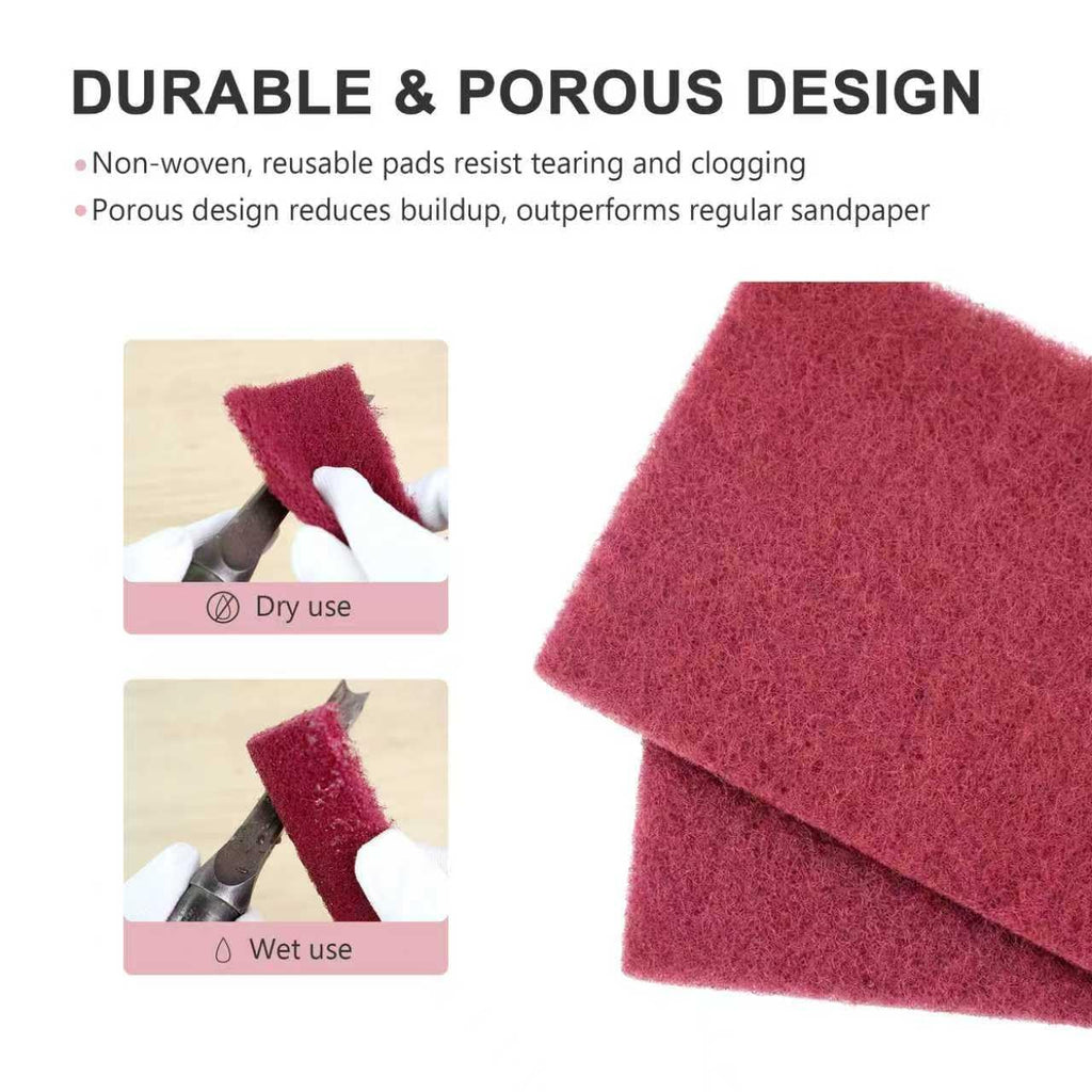 QZATTCAEN 4" x 6" Scuff Pad Maroon 6 Pack - Scuffing, Scouring, Sanding, Paint Primer Prep Adhesion Scratch - Surface Preparation Automotive Car Auto Body Woodworking 7447
