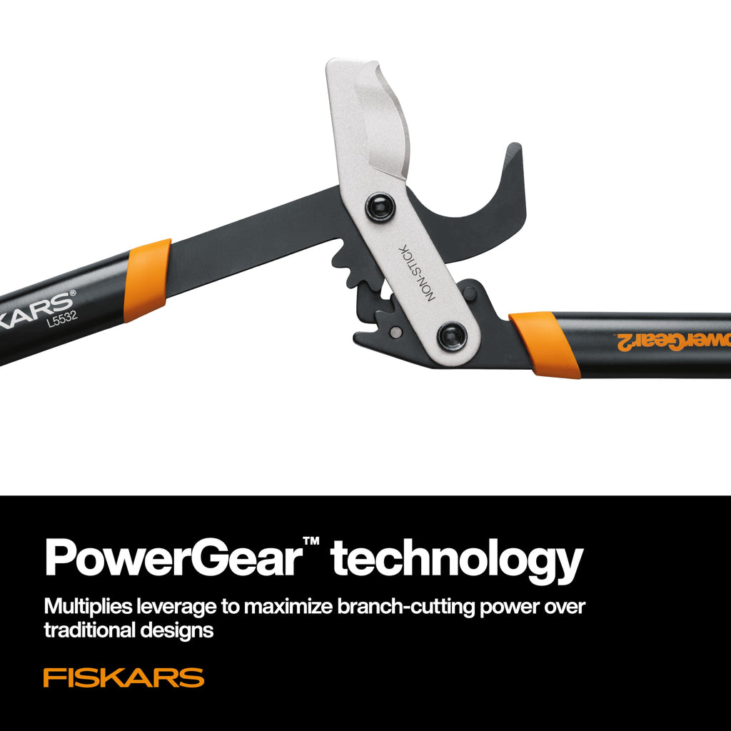 Fiskars 32” PowerGear2 Garden Bypass Loppers, 2" Cut Capacity Tree Trimmer