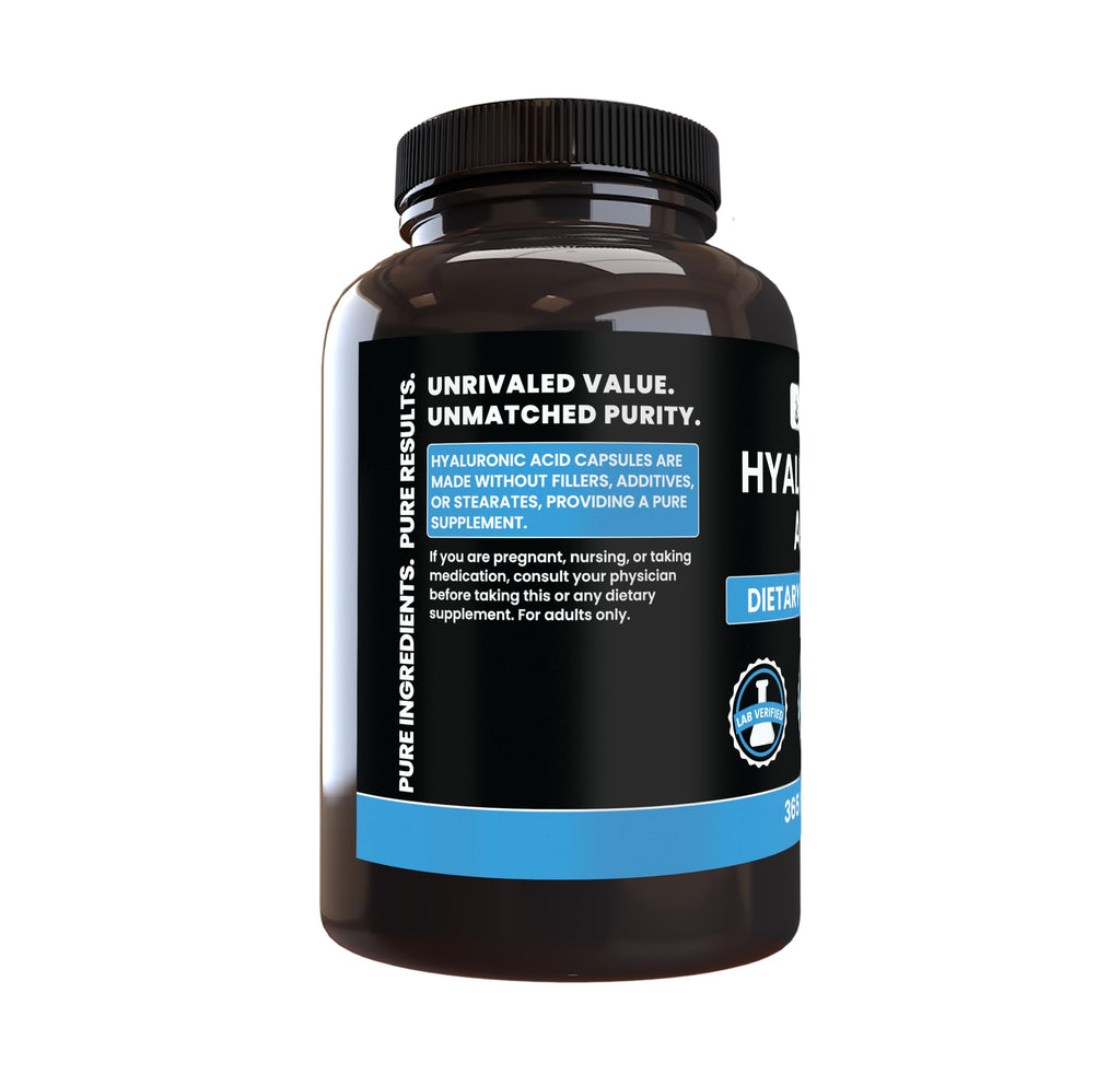 Pure Original Ingredients Hyaluronic Acid (365 Capsules) No Magnesium Or Rice Fillers, Always Pure, Lab Verified