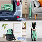 Folding Hand Truck Dolly Cart,Collapsible Shopping Trolley,Mini Lightweight Hand Dolly,Backpack Trolley,Luggage Cart,Aluminum Telescopic Rod,2 Wheel Trolley Expandable Large Chassis,Mint Green