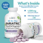 Bariatric Choice All-in-One Chewable Bariatric MultiVitamin with Iron & Calcium Citrate, Very Berry (120ct)