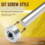 (4-Pack) 5/8” Bore Solid Steel Shaft Collars with Zinc Plated Coating - Durable Shaft Collars Suitable for Machinery and Industrial Use