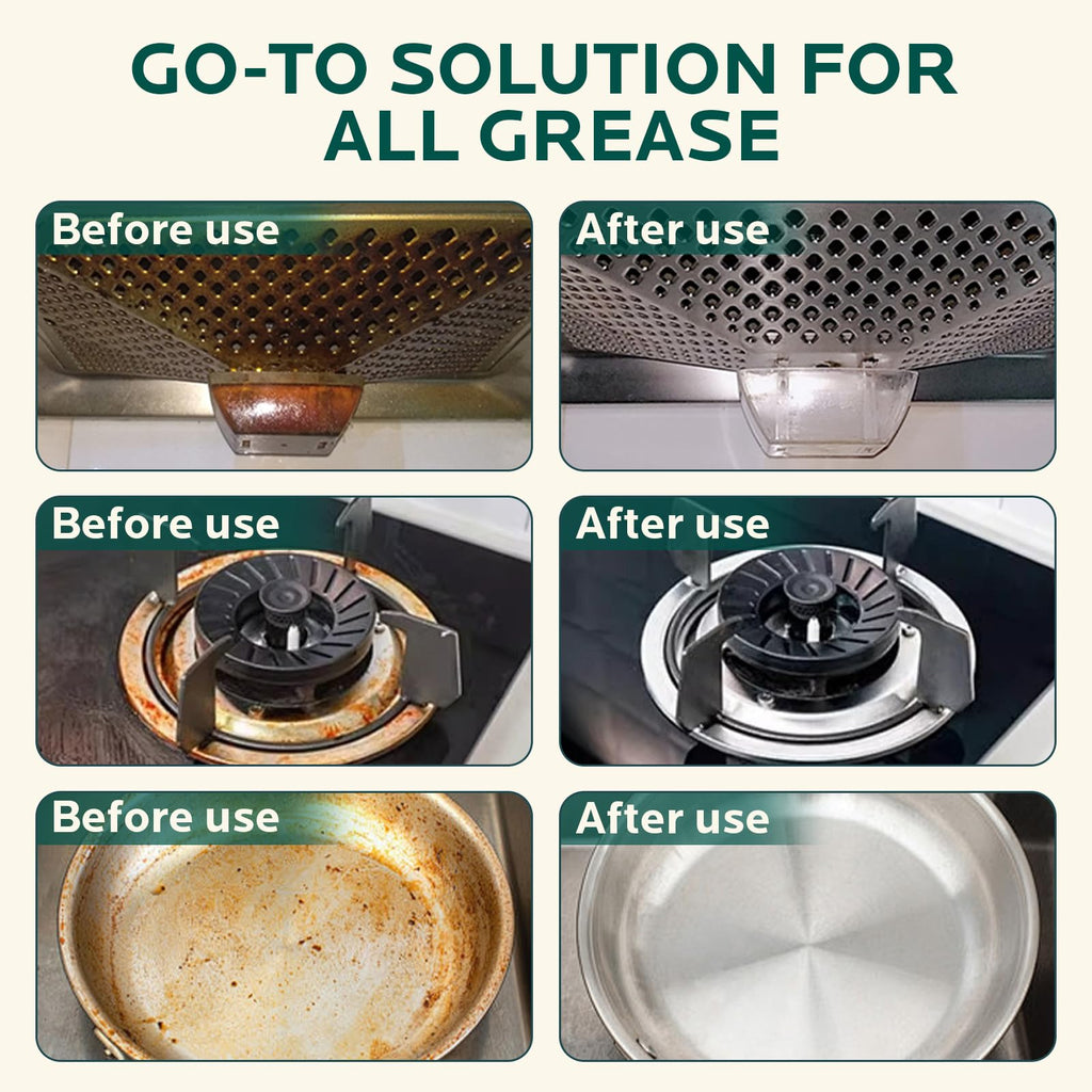 FAVIRZCE Clean Up Kitchen Oil Stains Spray: Foam Cleaner Spray Cuts Through Baked-On Grease on Ovens Stove Tops Grills - Heavy Duty Kitchen Degreaser & Cleaner for Multi-Surface Cookware & Countertop