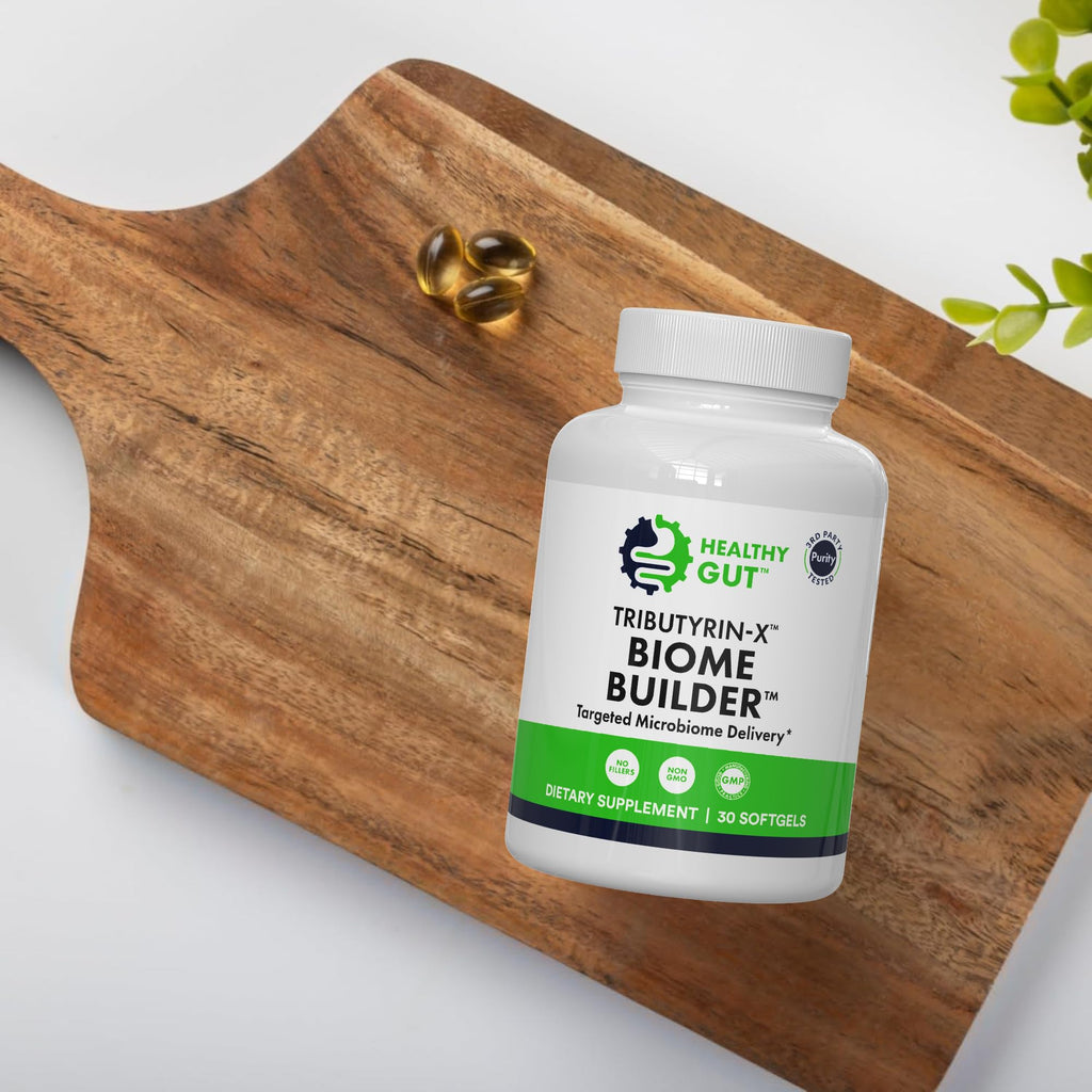 Healthy Gut Tributyrin-X | Most Bioavailable Butyrate Postbiotic for Gut Health & Leaky Gut Support | 99% Pure w/Zero Odor | 30 Softgels