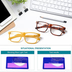 Kerecsen 5 Pack Oversized Reading Glasses Blue Light Blocking Square Large Frame Readers for Men and Women (5 Black, 1.75, x)