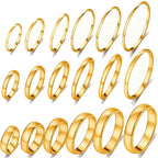 stino 18Pcs Fadeless Gold Plated Rings Set for Women & Men (Gold Plated)