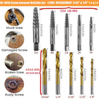 14Pcs Screw Extractor and Left Hand Drill Bits Set, Easy Out Screw Extractor Set, Broken Bolt Extractor Kit Bolt Remover, Reverse Cobalt HSS Steel Drill Bit for Remove Stripped Screws and Broken Bolts