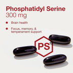 PROTOCOL FOR LIFE BALANCE Phosphatidylserine 300mg - Supports Brain Functions & Memory Health* - Phosphatidylserine Supplement - Keto Friendly & Egg Free - 50 Softgels