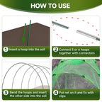 Nsitehalo 36pcs Garden Hoops for Raised Beds with Garden Netting, Clips