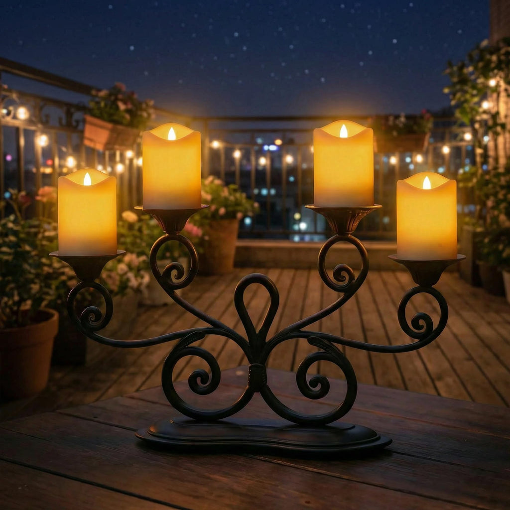 Solar Candles Outdoor Waterproof,Flameless Pillar IP65 Waterproof White Fake Candle,Dusk to Dawn,Solar Powered LED Candles for Patio Yard Table Deck Window Outdoor Lantern Decor,3"x4", Set of 2