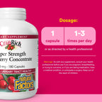 Natural Factors CranRich Super Strength Cranberry Concentrate - Antioxidant Support Supplement - Aids Urinary Tract & Bladder Health - 180 Capsules (180 Servings)