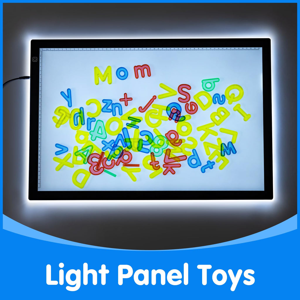 Odoorgames 66 Pcs Translucent Letters and Numbers – Light Table Toys, Manipulatives and Accessories for Enhanced Learning & Fun