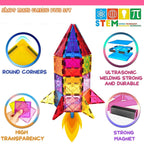 Landtaix 100pcs Magnetic Tiles for Kid Age 3+ Magnetic Blocks Toddlers Toys