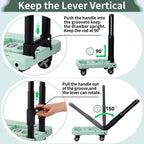 Folding Hand Truck Lightweight Hand Truck Dolly Foldable,Luggage cart with 4 Rotate Wheels, Utility Cart with Adjustable Handle,Collapsible Dolly for Moving (Black)
