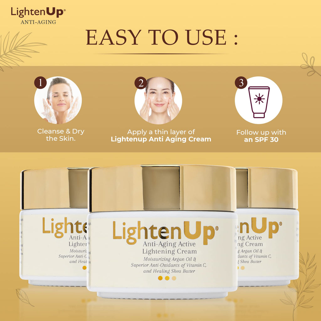 OMIC Lighten-Up Anti-Aging, Skin Brightening Cream - 4.4 fl oz / 100 ml - with Argan Oil and Shea Butter
