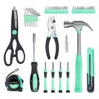 CARTMAN 39-Piece Home Tool Set Kit, Essential Household Hand Tools with Plastic Storage Case, Green