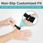 Vive Trigger Finger Splint Support Brace for Straightening Curved, Bent, Locked & Stenosing Tenosynovitis Hands - Tendon Release & Pain Relief (2-Pack, Black) - HSA/FSA Approved