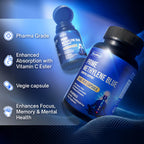 FloraBliss 120 Methylene Blue Capsules (16 mg), with Cacao, Vitamin C Ester