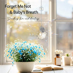Althgr Miscarriage Memorial Suncatcher Gifts for Mothers Dad, Handmade Forget Me Not Baby's Breath Pressed Flower Miscarriage Ornament, Bereavement Remembrance Gift for Loss of Baby (Blue White)